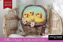 Retro Easter Pillow Sublimation - Easter Pillow Cover PNG Product Image 1