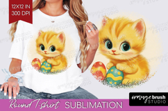 Retro Easter Round Tshirt Background - Easter PNG Product Image 1