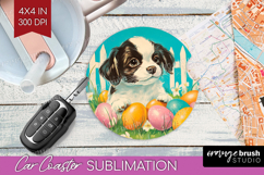 Retro Easter Car Coaster - Easter Coaster PNG Sublimation Product Image 1