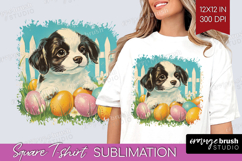 Retro Easter Square Tshirt Background - Easter PNG Product Image 1