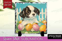 Retro Easter Slate PNG - Easter Square Slate Sublimation Product Image 1