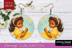 Retro Easter Round Earrings - Easter PNG Sublimation Product Image 1