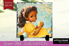 Retro Easter Slate PNG - Easter Square Slate Sublimation Product Image 1