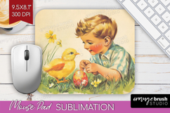 Retro Easter Mouse Pad Sublimation - Easter Mousepad PNG Product Image 1