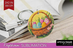 Retro Easter Keychain PNG - Easter Keychain Sublimation Product Image 1