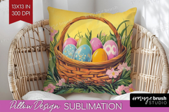 Retro Easter Pillow Sublimation - Easter Pillow Cover PNG Product Image 1