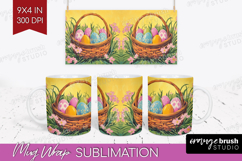 Retro Easter Mug Wrap - Easter Mug PNG Sublimation Product Image 1