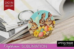 Retro Easter Keychain PNG - Easter Keychain Sublimation Product Image 1
