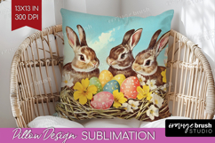 Retro Easter Pillow Sublimation - Easter Pillow Cover PNG Product Image 1