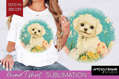 Retro Easter Round Tshirt Background - Easter PNG Product Image 1