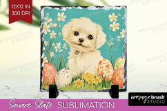Retro Easter Slate PNG - Easter Square Slate Sublimation Product Image 1