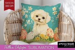 Retro Easter Pillow Sublimation - Easter Pillow Cover PNG Product Image 1