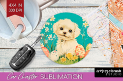 Retro Easter Car Coaster - Easter Coaster PNG Sublimation Product Image 1