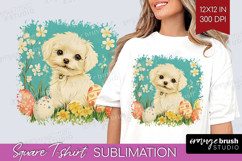 Retro Easter Square Tshirt Background - Easter PNG Product Image 1