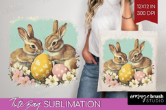 Retro Easter Tote Bag - Easter Tote Bag PNG Sublimation Product Image 1