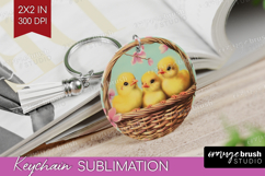 Retro Easter Keychain PNG - Easter Keychain Sublimation Product Image 1