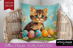 Retro Easter Pillow Sublimation - Easter Pillow Cover PNG Product Image 1