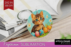 Retro Easter Keychain PNG - Easter Keychain Sublimation Product Image 1