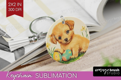 Retro Easter Keychain PNG - Easter Keychain Sublimation Product Image 1