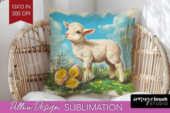 Retro Easter Pillow Sublimation - Easter Pillow Cover PNG Product Image 1