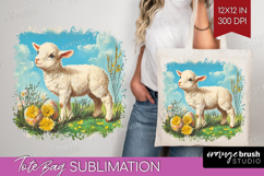 Retro Easter Tote Bag - Easter Tote Bag PNG Sublimation Product Image 1
