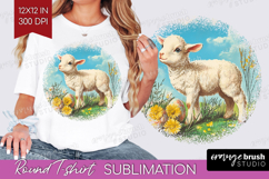 Retro Easter Round Tshirt Background - Easter PNG Product Image 1