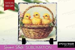 Retro Easter Slate PNG - Easter Square Slate Sublimation Product Image 1