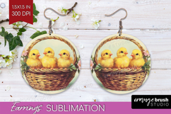 Retro Easter Round Earrings - Easter PNG Sublimation Product Image 1