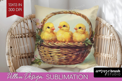 Retro Easter Pillow Sublimation - Easter Pillow Cover PNG Product Image 1