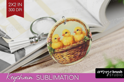 Retro Easter Keychain PNG - Easter Keychain Sublimation Product Image 1