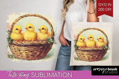 Retro Easter Tote Bag - Easter Tote Bag PNG Sublimation Product Image 1