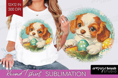 Retro Easter Round Tshirt Background - Easter PNG Product Image 1