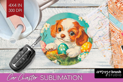 Retro Easter Car Coaster - Easter Coaster PNG Sublimation Product Image 1