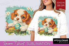 Retro Easter Square Tshirt Background - Easter PNG Product Image 1