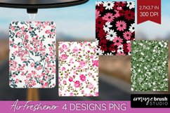 Retro Flowers Air Freshener PNG - Floral PNG Sublimation Product Image 1