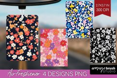 Retro Flowers Air Freshener PNG - Floral PNG Sublimation Product Image 1