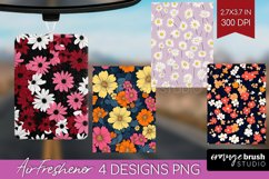 Retro Flowers Air Freshener PNG - Floral PNG Sublimation Product Image 1