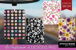Retro Flowers Air Freshener PNG - Floral PNG Sublimation Product Image 1