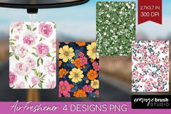 Retro Flowers Air Freshener PNG - Floral PNG Sublimation Product Image 1