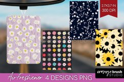 Retro Flowers Air Freshener PNG - Floral PNG Sublimation Product Image 1
