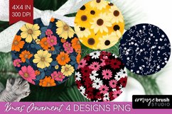 Retro Flowers Ornament PNG - Floral PNG Sublimation Product Image 1