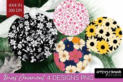 Retro Flowers Ornament PNG - Floral PNG Sublimation Product Image 1