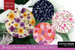 Retro Flowers Ornament PNG - Floral PNG Sublimation Product Image 1