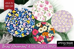 Retro Flowers Ornament PNG - Floral PNG Sublimation Product Image 1