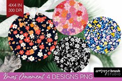 Retro Flowers Ornament PNG - Floral PNG Sublimation Product Image 1