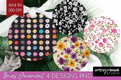 Retro Flowers Ornament PNG - Floral PNG Sublimation Product Image 1
