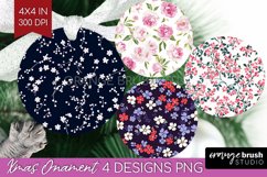 Retro Flowers Ornament PNG - Floral PNG Sublimation Product Image 1