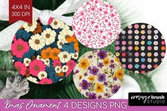 Retro Flowers Ornament PNG - Floral PNG Sublimation Product Image 1