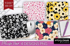 Retro Flowers Mouse Pad Sublimation - Floral Mousepad PNG Product Image 1