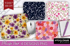 Retro Flowers Mouse Pad Sublimation - Floral Mousepad PNG Product Image 1